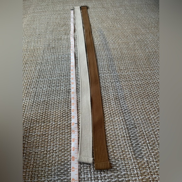 Set of 2 men’s 100% cotton woven belts size 28-30 tan and camel - Picture 4 of 5